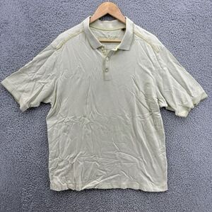 Tommy Bahama Men's XL‎ Casual Polo Short Sleeve Light Lime Green Stripe READ